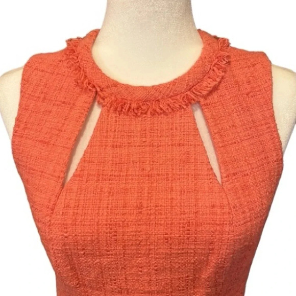Trina Turk Tweed Sleeveless Dress Tangerine Size 2 - Picture 10 of 12